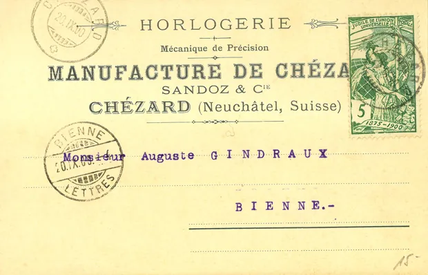 Une enveloppe de la Manufacture de Chézard